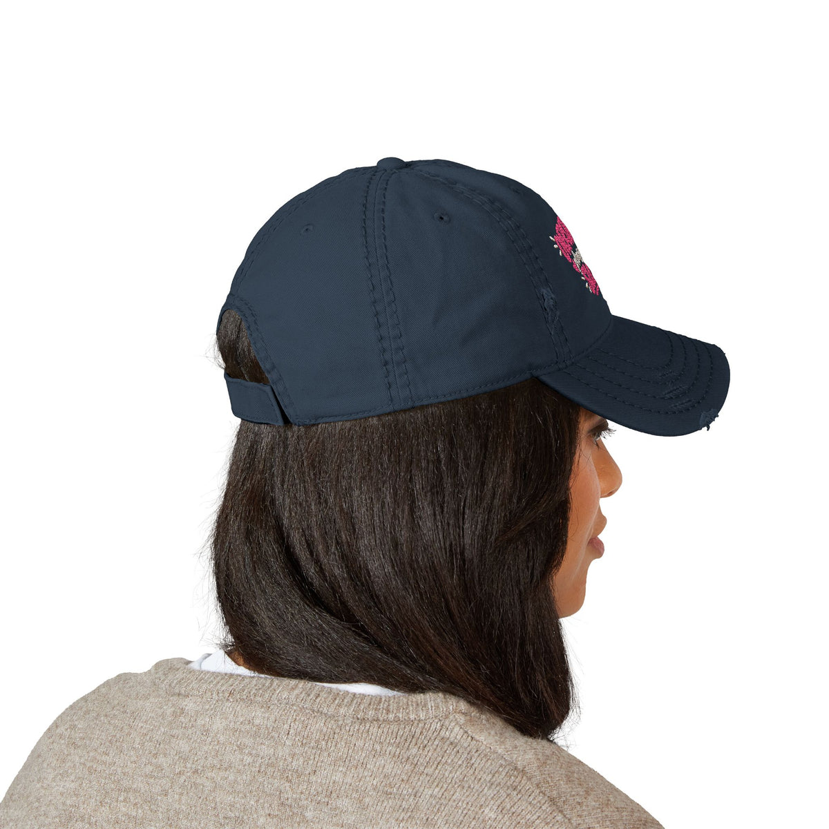 Overstimulated Please Proceed Slowly Embroidered Distressed Hat