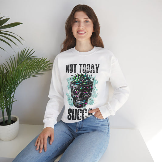 Not Today Succulent Skull Graphic Sweatshirt