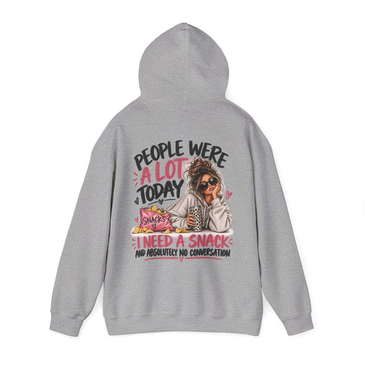 People Were A Lot Today Funny Hoodie | Women's Sarcastic Back Print Hoodie