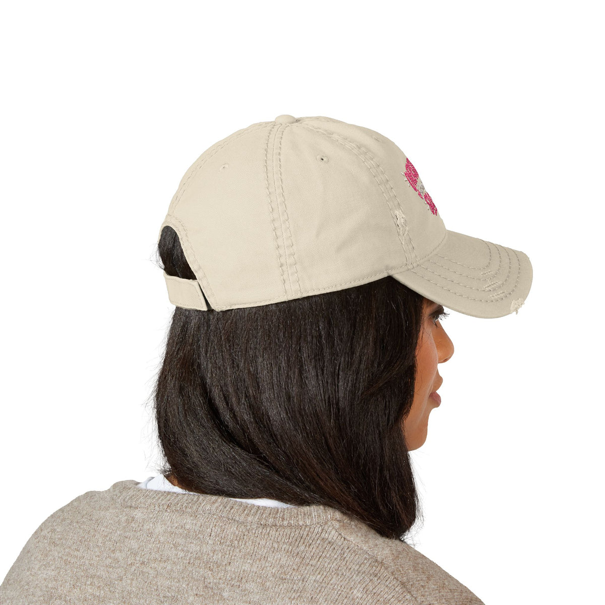 Overstimulated Please Proceed Slowly Embroidered Distressed  Hat