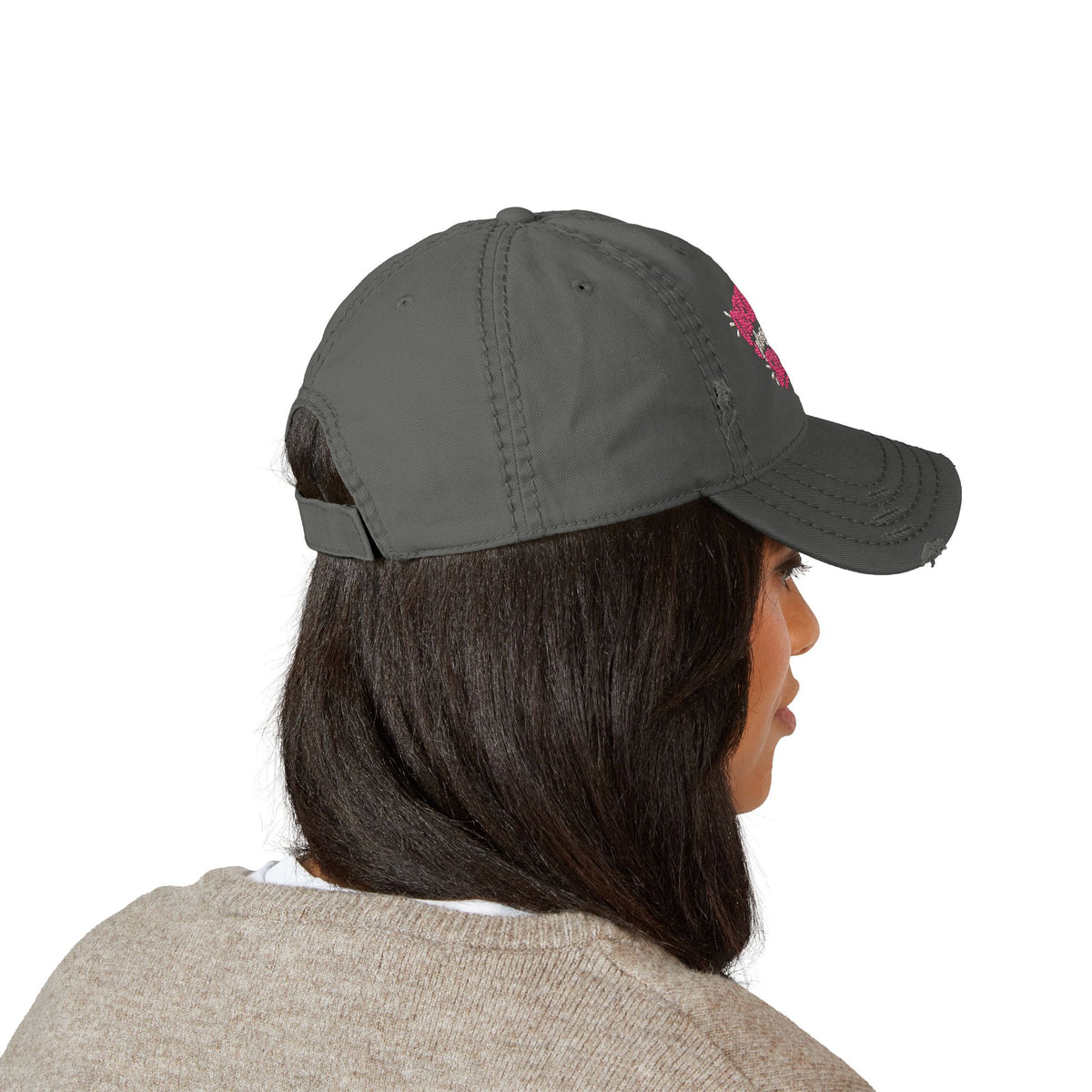 Overstimulated Please Proceed Slowly Embroidered Distressed  Hat