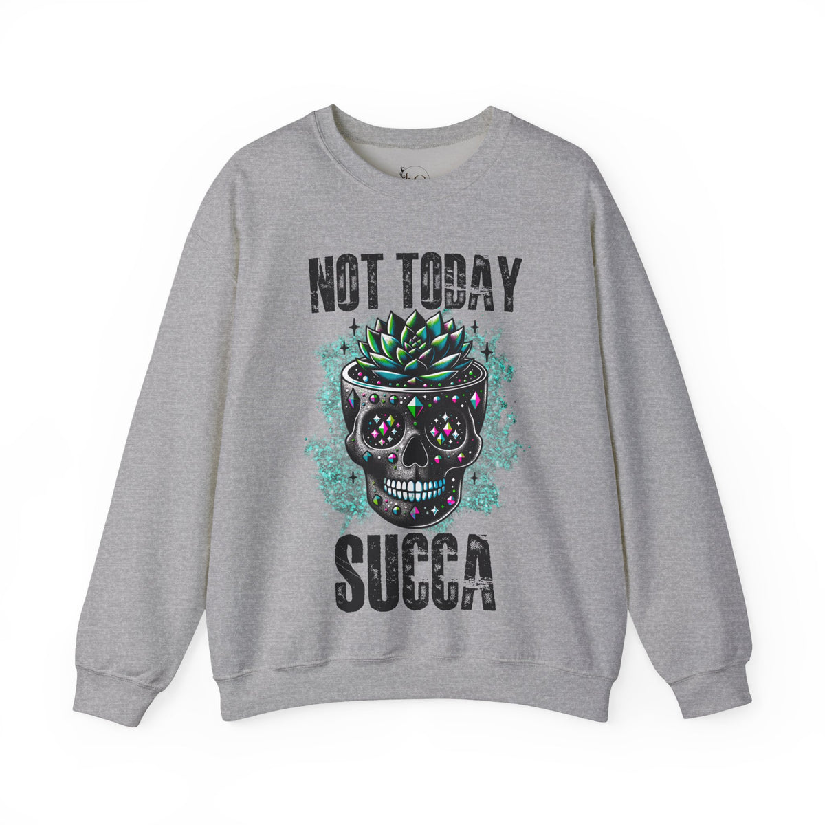 Not Today Succulent Skull Graphic Sweatshirt