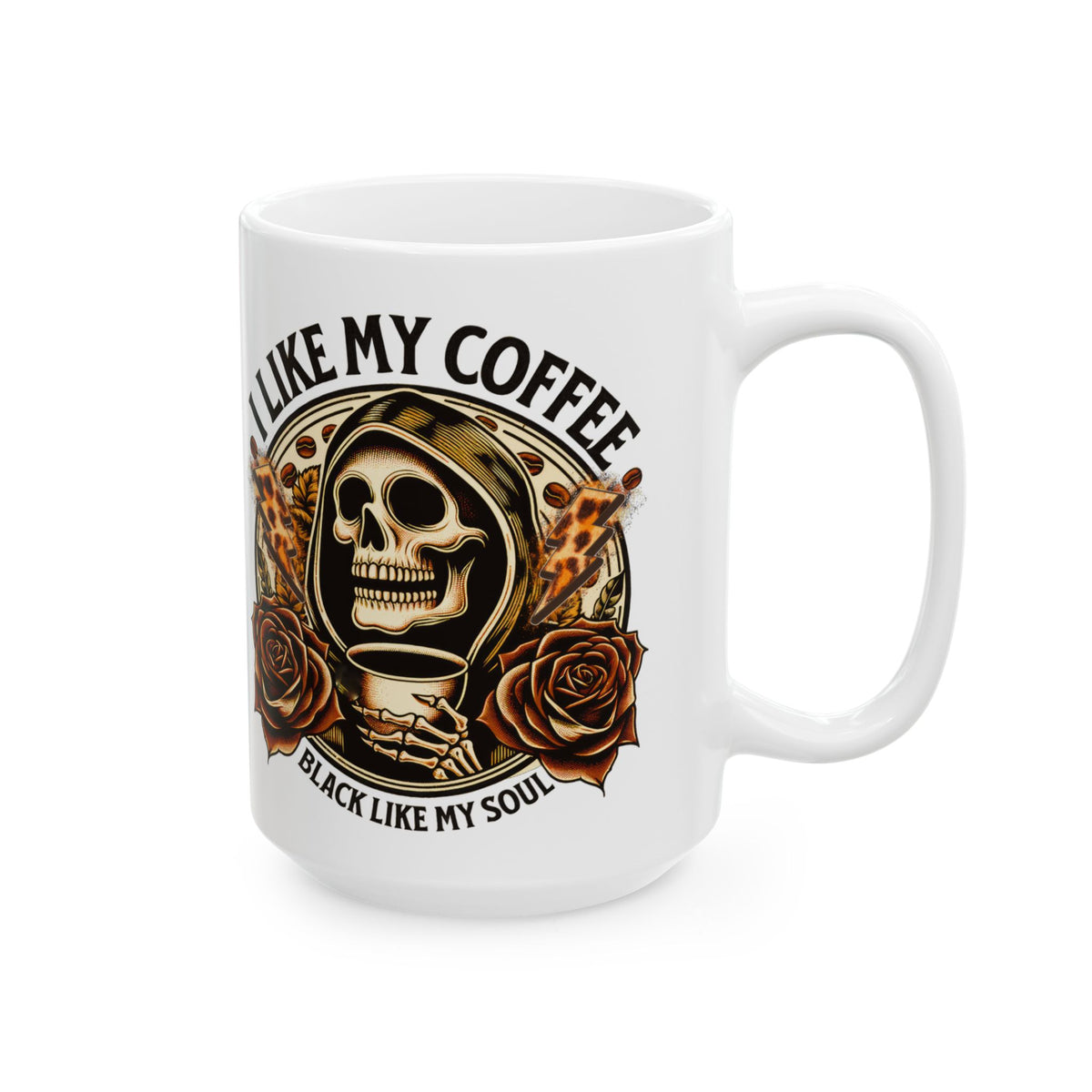 Black Coffee & Empty Soul Funny Skeleton Mug