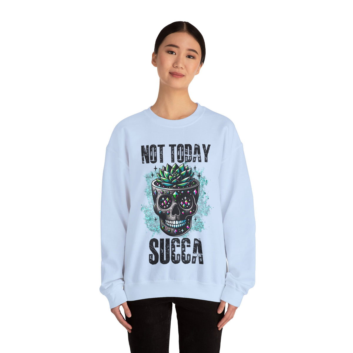 Not Today Succulent Skull Graphic Sweatshirt