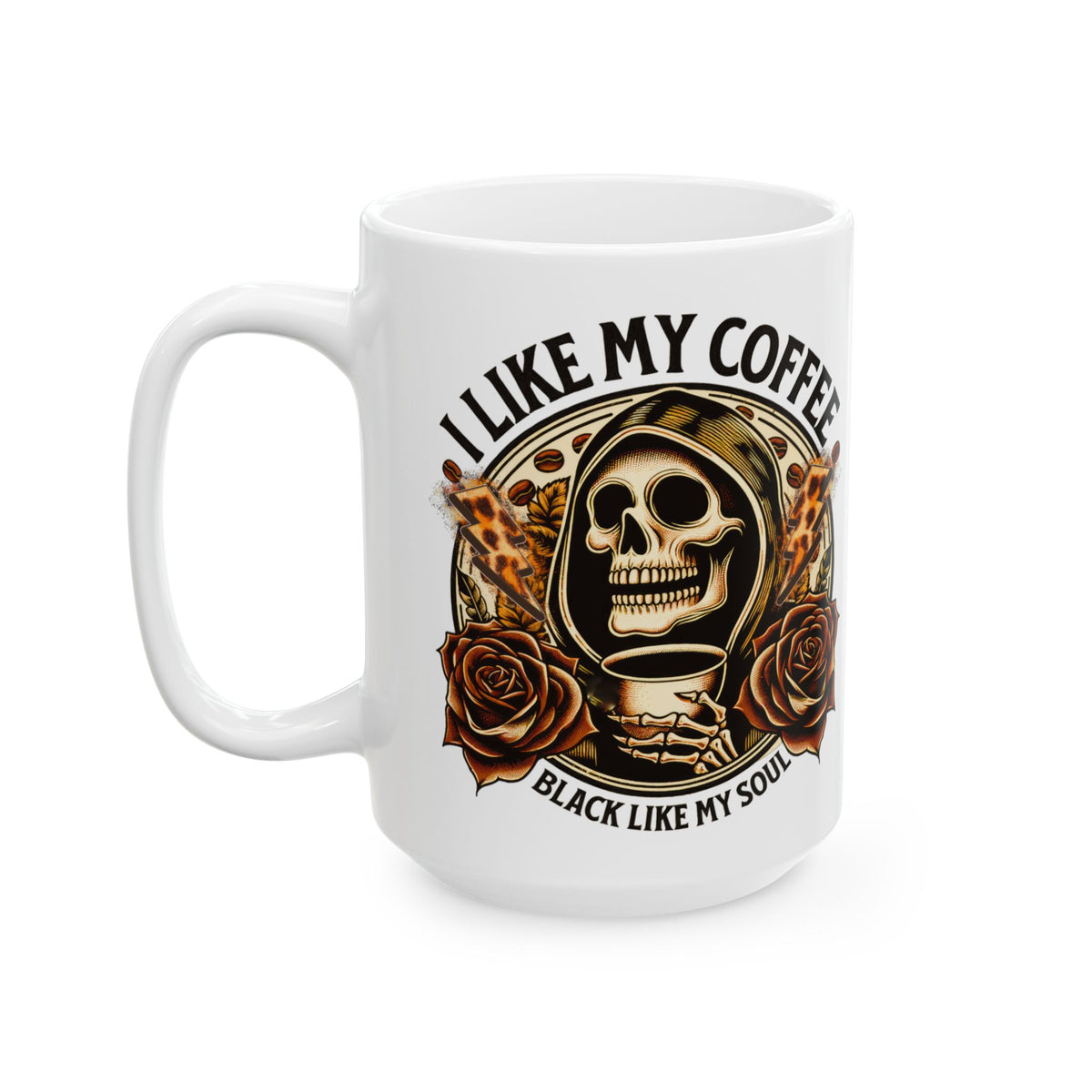 Black Coffee & Empty Soul Funny Skeleton Mug