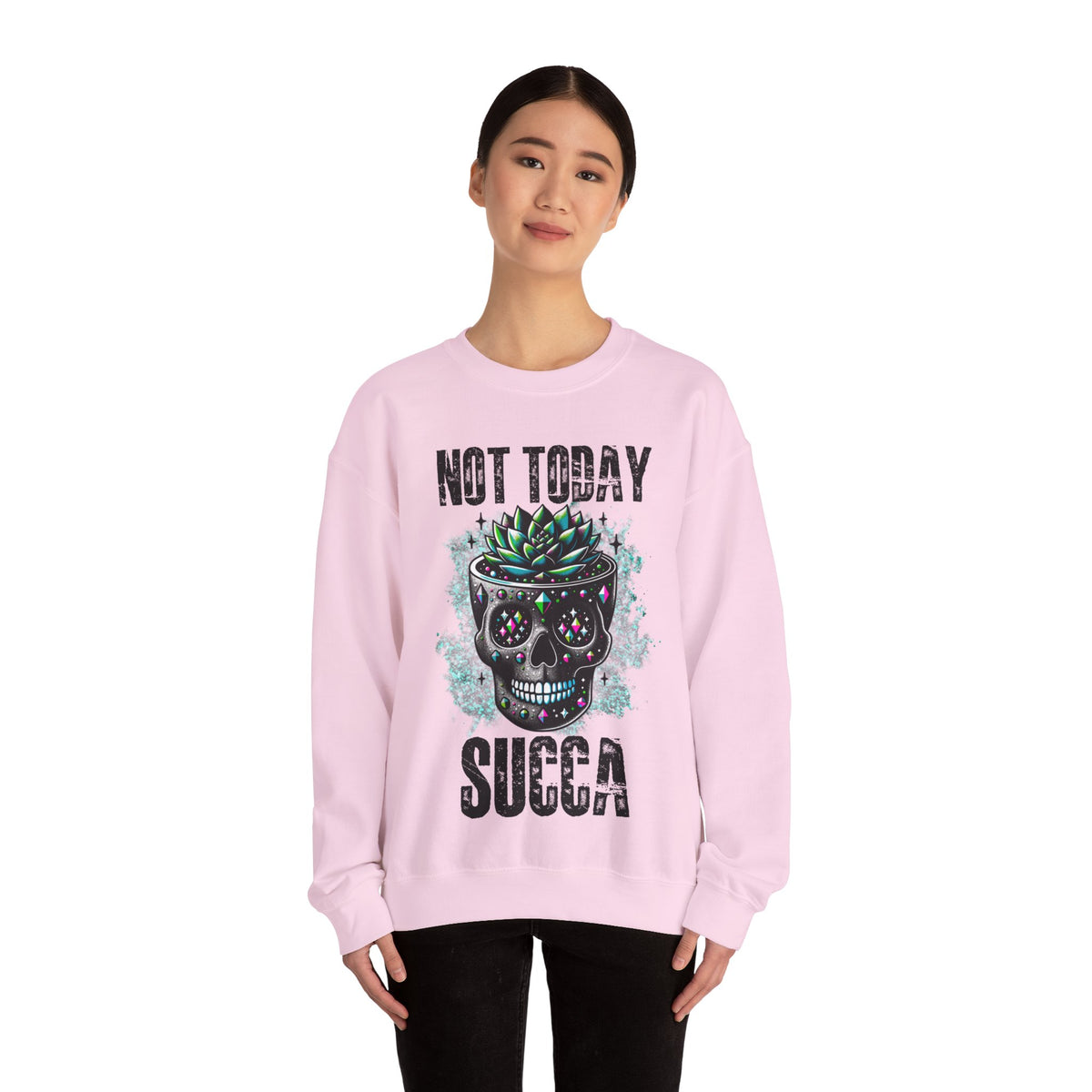Not Today Succulent Skull Graphic Sweatshirt
