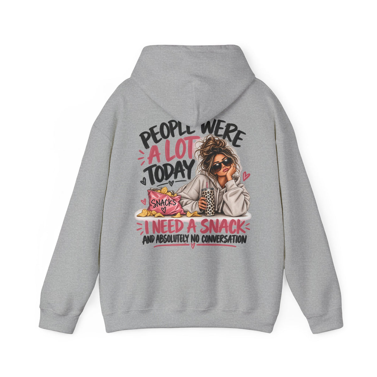 People Were A Lot Today Funny Hoodie | Women's Sarcastic Back Print Hoodie